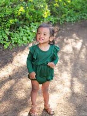 Kyte BABY Long Sleeve Bubble Romper in Forest